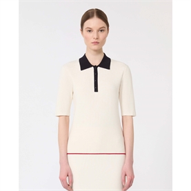 Max Mara Studio MSTOSCURI Polo T-Shirt, White/Blue